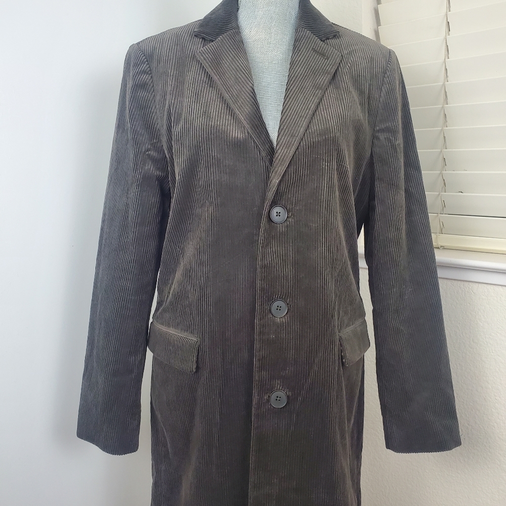 Express Men's Brown Corduroy Long Blazer Jacket Coat Small NWT